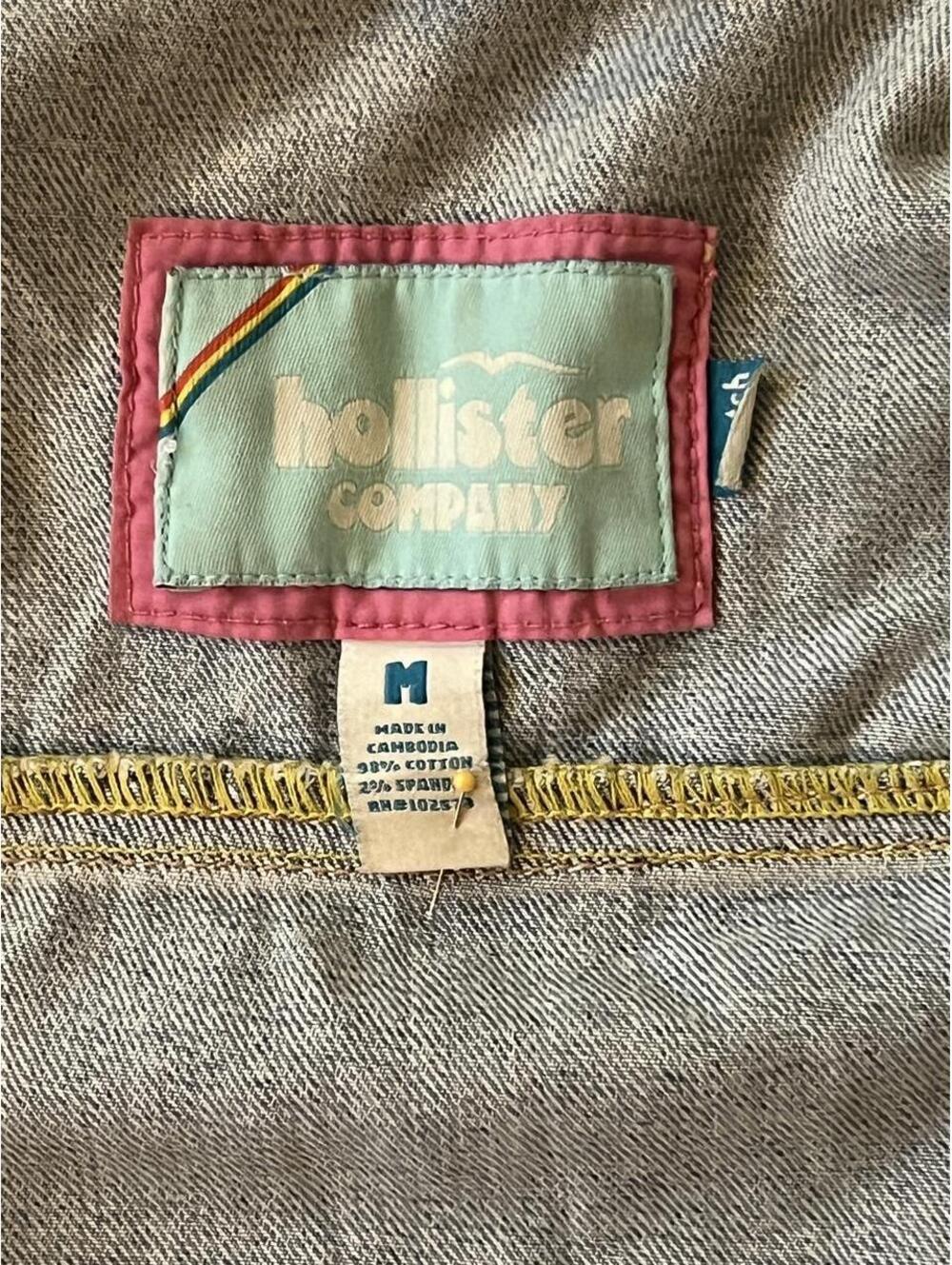 Vintage Y2K Hollister Preppy Light Wash Denim Jacket size medium 💙 - Picture 7 of 7
